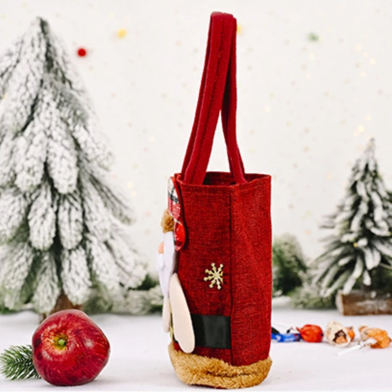 1-20PCS Christmas Gift Bags Handbags Tote Bags Candy Bags Snowman Bear Gift Bags Storage Bags Christmas Decoration